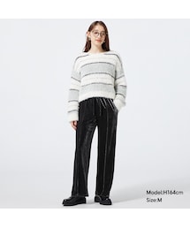 GU | ベロアイージーストレートパンツYT+E(イージーパンツ)