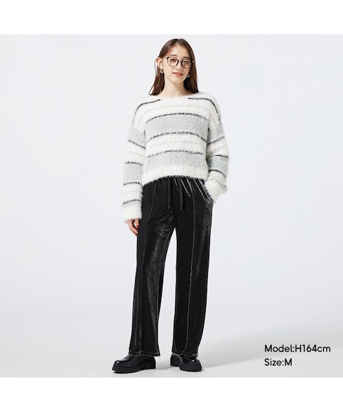 GU（ジーユー）の「ヘリンボーンハイウエストワイドパンツZ+E