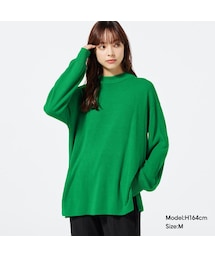 GU（ジーユー）の「ソフトリッチニットチュニック(長袖)+E（長袖）」