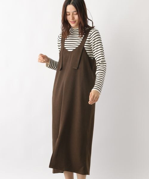 LEPSIM（レプシィム）の「2WAYウールライクジャンスカ（ワンピース/ドレス・レディース・チャコール18/ライトベージュ51/ダークブラウン58・FREE SIZE）」の3枚目の写真