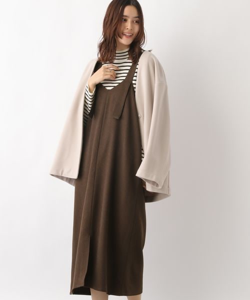 LEPSIM（レプシィム）の「2WAYウールライクジャンスカ（ワンピース/ドレス・レディース・チャコール18/ライトベージュ51/ダークブラウン58・FREE SIZE）」の13枚目の写真