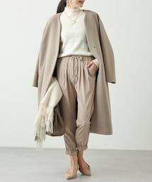 OUVRAGE CLASSE | キーネックノーカラーウールコート(その他アウター)