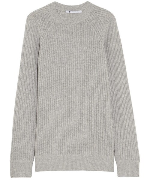 alexanderwang(アレキサンダーワン)の「T by Alexander Wang Wool and cashmere-blend sweater(ニット/セーター・レディース・Gray・medium/x small/small/large)」の1枚目の写真