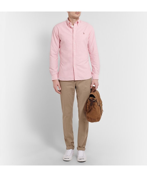 POLO RALPH LAUREN（ポロ ラルフ ローレン）の「Polo Ralph Lauren Slim-Fit Button-Down Collar Cotton Oxford Shirt（シャツ/ブラウス・メンズ・RED/Pink・L/S/XXL/XL/M）」の5枚目の写真
