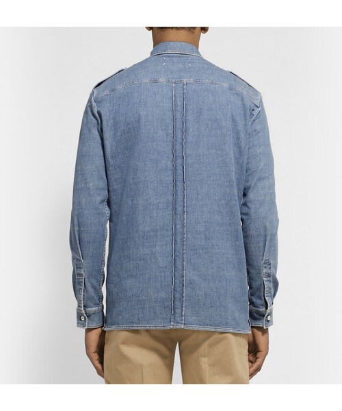 Maison Margiela（メゾンマルジェラ）の「Maison Martin Margiela Washed-Denim Overshirt（シャツ/ブラウス・メンズ・Blue・IT 48 (UK/US 15.5)/IT 44 (UK/US 14.5)/IT 56 (UK/US 17.5)/IT 46 (UK/US 15)/IT 50 (UK/US 16)）」の3枚目の写真