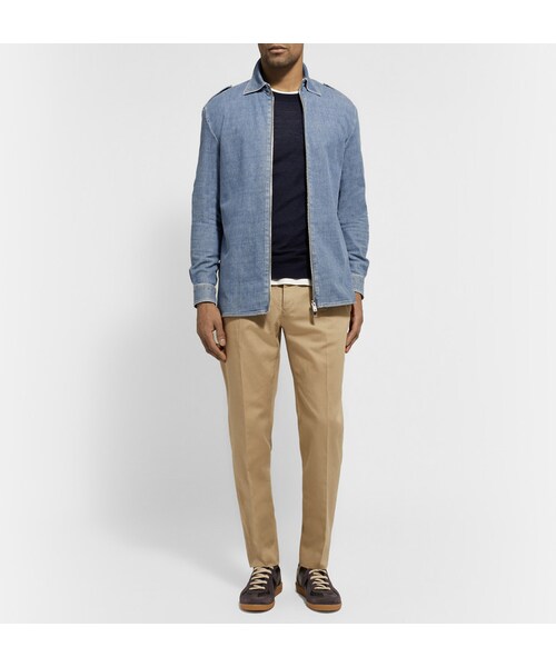 Maison Margiela（メゾンマルジェラ）の「Maison Martin Margiela Washed-Denim Overshirt（シャツ/ブラウス・メンズ・Blue・IT 48 (UK/US 15.5)/IT 44 (UK/US 14.5)/IT 56 (UK/US 17.5)/IT 46 (UK/US 15)/IT 50 (UK/US 16)）」の6枚目の写真