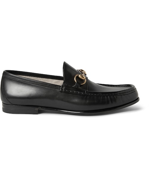 GUCCI（グッチ）の「Gucci Horsebit Polished-Leather Loafers（その他シューズ・メンズ・Black・UK 5 (US 6)/UK 6 (US 7)/UK 7 (US 8)/UK 7.5 (US 8.5)/UK 8 (US 9)/UK 8.5 (US 9.5)/UK 9 (US 10)/UK 9.5 (US 10.5)/UK 10 (US 11)/UK 11 (US 12)/UK 12 (US 13)）」の4枚目の写真