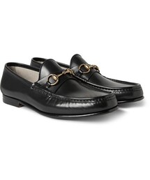 GUCCI | Gucci Horsebit Polished-Leather Loafers(その他シューズ)