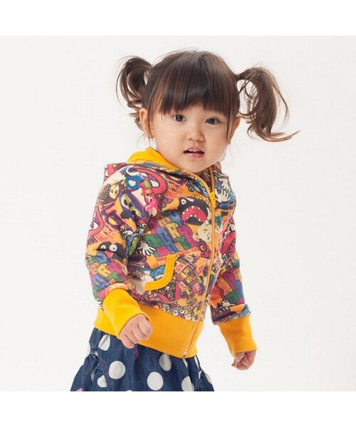 PARTY PARTY（パーティーパーティー）の「裏毛PARKA（トップス・キッズ・ブラック/ブルー/キャメル・70/80/90/95/100/110/120）」の3枚目の写真