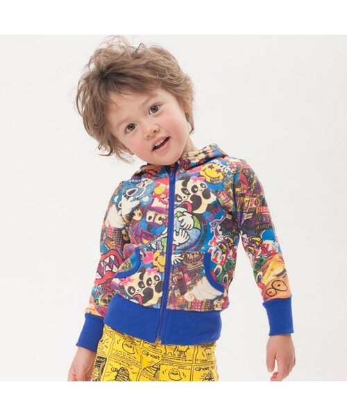 PARTY PARTY（パーティーパーティー）の「裏毛PARKA（トップス・キッズ・ブラック/ブルー/キャメル・70/80/90/95/100/110/120）」の2枚目の写真