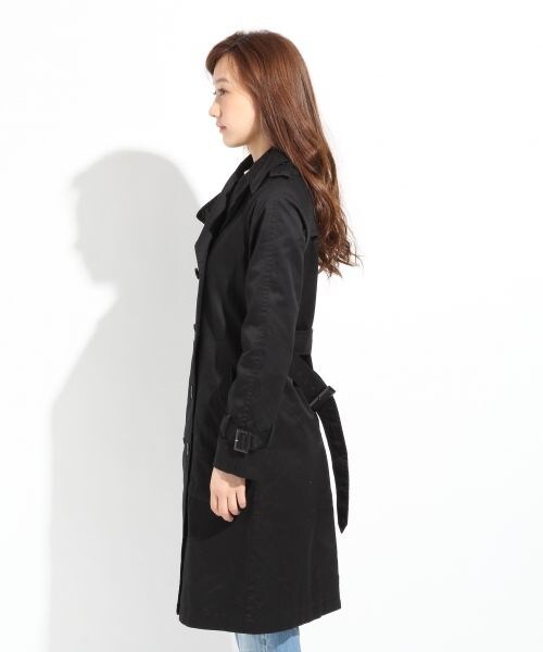LOWRYS FARM（ローリーズファーム）の「☆WEB先行予約☆ロングトレンチコート（ジャケット/アウター・レディース・ブラック/ベージュ・Ｍ/Ｌ）」の3枚目の写真