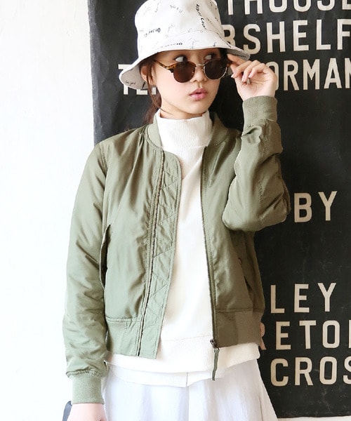 LOWRYS FARM（ローリーズファーム）の「☆WEB先行予約☆ＭＡ－１（ジャケット/アウター・レディース・オフ/ブラック/カーキ・Ｍ/Ｌ）」の3枚目の写真