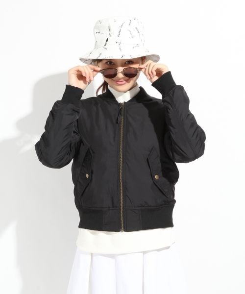 LOWRYS FARM（ローリーズファーム）の「☆WEB先行予約☆ＭＡ－１（ジャケット/アウター・レディース・オフ/ブラック/カーキ・Ｍ/Ｌ）」の6枚目の写真