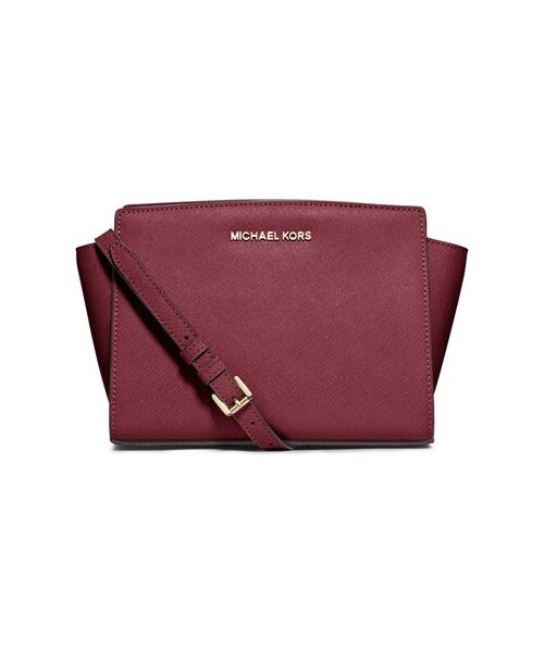 MICHAEL KORS（マイケルコース）の「MICHAEL Michael Kors 'Medium Selma' Saffiano Leather Crossbody Bag（ショルダーバッグ・レディース・Claret）」の3枚目の写真