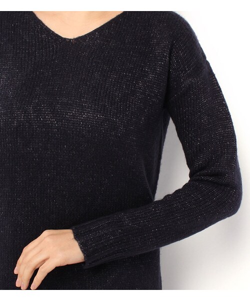 laboratory work（ラボラトリーワーク）の「ラメ混Vネックニットワンピース（ワンピース/ドレス・レディース・グレー系/モカ/ネイビー・M）」の8枚目の写真