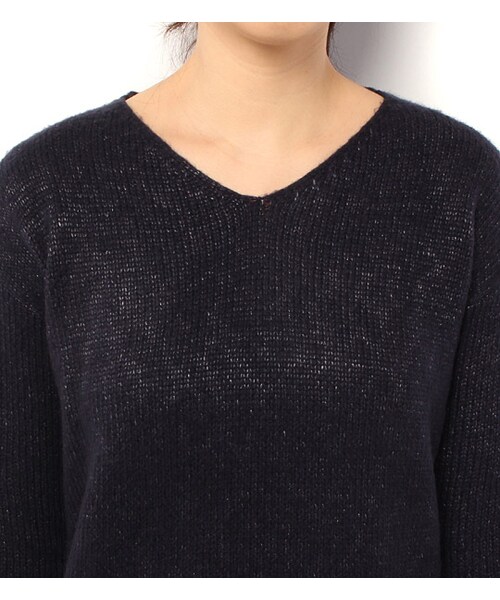 laboratory work（ラボラトリーワーク）の「ラメ混Vネックニットワンピース（ワンピース/ドレス・レディース・グレー系/モカ/ネイビー・M）」の7枚目の写真