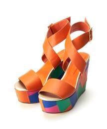 LILY BROWN | カラーブロックウェッジサンダル(シューズ)