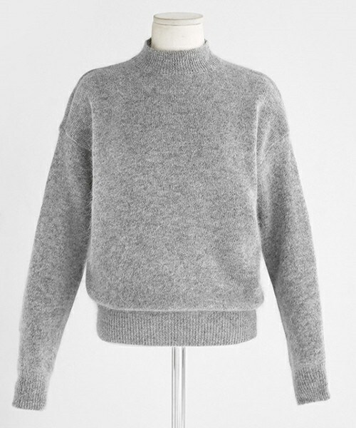 DHOLIC（ディーホリック）の「5colorハイネックアンゴラニット（ニット/セーター・レディース・アイボリー/グレー/カーキグレー/ブラック/ミント・FREE）」の3枚目の写真