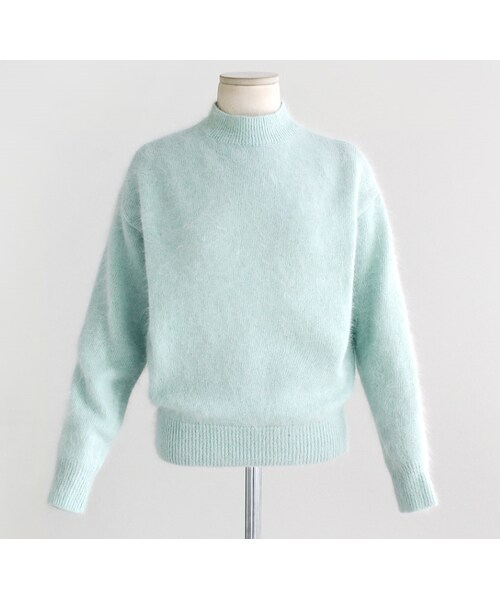 DHOLIC（ディーホリック）の「5colorハイネックアンゴラニット（ニット/セーター・レディース・アイボリー/グレー/カーキグレー/ブラック/ミント・FREE）」の5枚目の写真