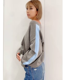 GYDA | スリーブライン Vネックショートニットトップス(ニット/セーター)