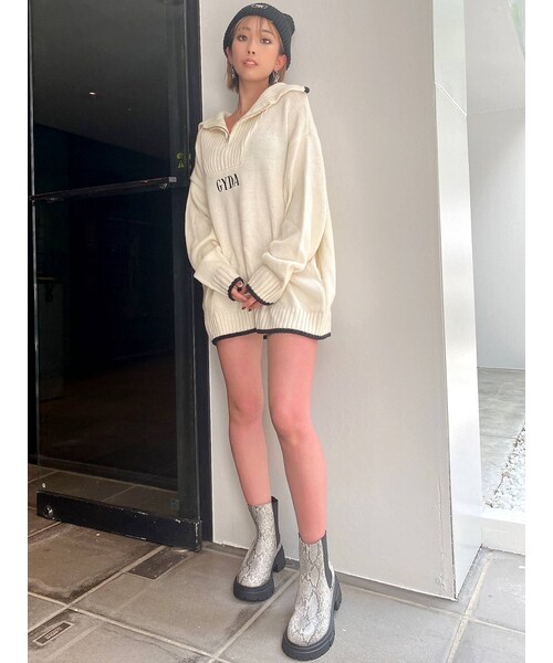 GYDA(ジェイダ)の「GYDA LOGO ハーフジップ LOOSEニット GYDA(ジェイダ)の「GYDA LOGO ハーフジップ LOOSEニット