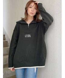 GYDA | GYDA LOGO ハーフジップ LOOSEニットトップス(ニット/セーター)
