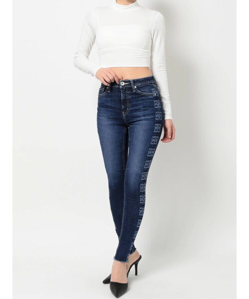 GYDA（ジェイダ）の「M/W G SQUAREレーザーデザインスキニーデニムパンツ（デニムパンツ・インディゴ/アイスブルー・XS/M/S）」の17枚目の写真