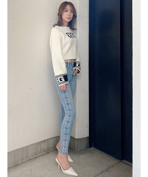 GYDA（ジェイダ）の「M/W G SQUAREレーザーデザインスキニーデニムパンツ（デニムパンツ・インディゴ/アイスブルー・XS/M/S）」の6枚目の写真