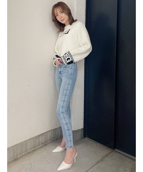 GYDA（ジェイダ）の「M/W G SQUAREレーザーデザインスキニーデニムパンツ（デニムパンツ・インディゴ/アイスブルー・XS/M/S）」の8枚目の写真