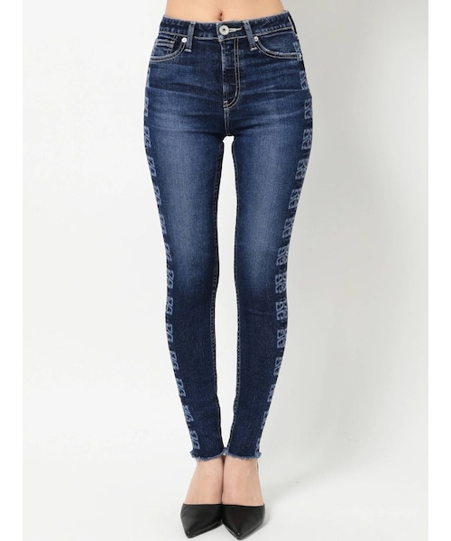 GYDA（ジェイダ）の「M/W G SQUAREレーザーデザインスキニーデニムパンツ（デニムパンツ・インディゴ/アイスブルー・XS/M/S）」の10枚目の写真