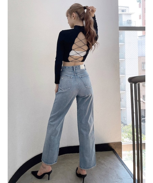 GYDA（ジェイダ）の「H/W KNEEダメージスリット ストレート
