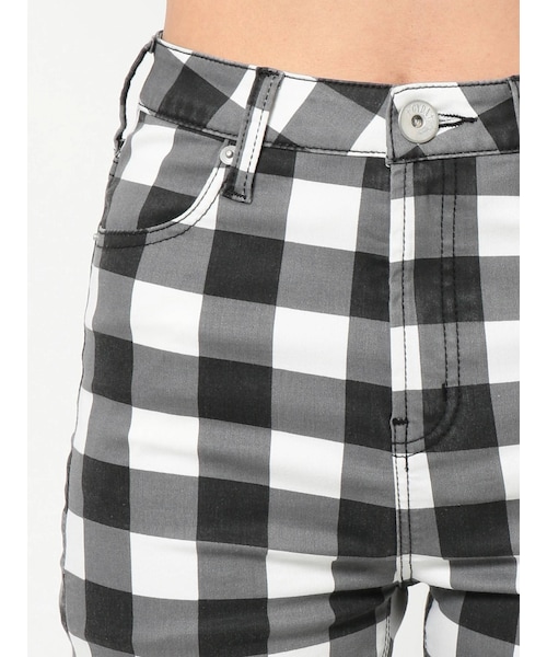 半額 50％OFFの通販 GYDA（ジェイダ）の「H/W CHECKカラースキニーパンツ BLOCK パンツ