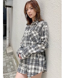 GYDA | GYDA LOGO PATTERN BIG CHECK シャツ(シャツ/ブラウス)