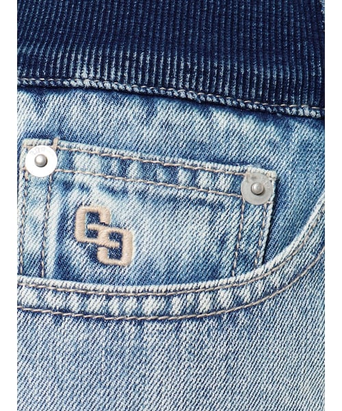 GYDA（ジェイダ）の「【セットアップ着用可】ウエストリブデザイン スカートライクデニムショートパンツ（デニムスカート・ブルー/アイスブルー・S/M）」の19枚目の写真