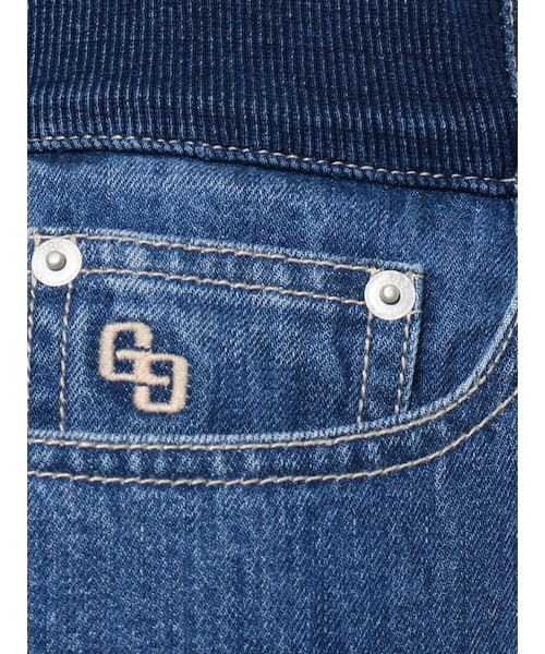 GYDA（ジェイダ）の「【セットアップ着用可】ウエストリブデザイン スカートライクデニムショートパンツ（デニムスカート・ブルー/アイスブルー・S/M）」の20枚目の写真