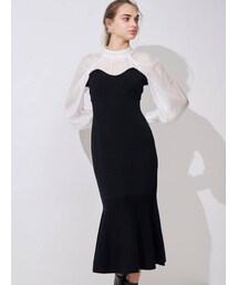 MERCURYDUO | バックリボンビスチェニットドッキングワンピース(ワンピース)