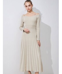 MERCURYDUO | レイヤードプリーツニットワンピース(ワンピース)