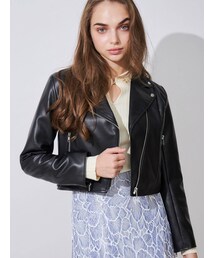 MERCURYDUO | フェイクレザーコンパクトライダースジャケット(ライダースジャケット)