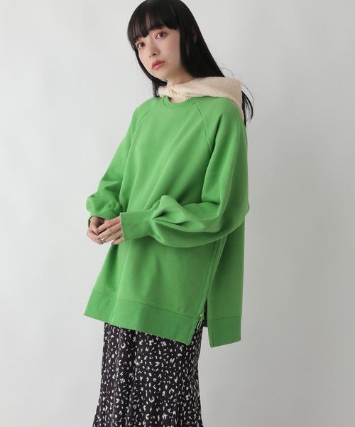 LOWRYS FARM（ローリーズファーム）の「ドロストウラケプルオーバー（トップス・レディース・アイボリー08/チャコール18/グリーン75・F）」の3枚目の写真