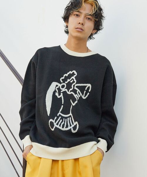 PAGEBOY（ページボーイ）の「ローガンコラボガールＪＱニット（トップス・レディース・ブラック09/グレー15/ブルーグリーン72・FREE）」の5枚目の写真