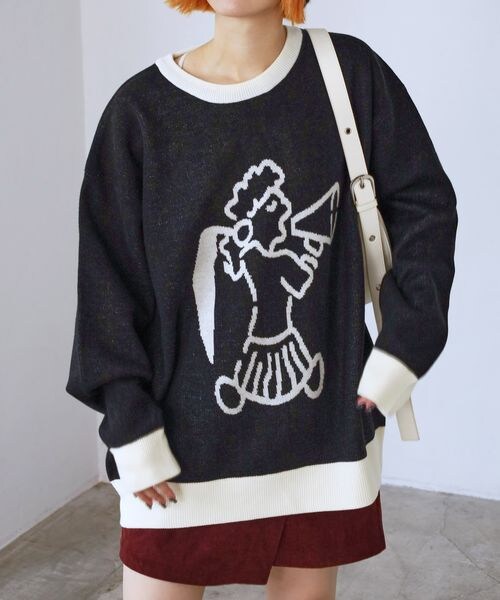 PAGEBOY（ページボーイ）の「ローガンコラボガールＪＱニット（トップス・レディース・ブラック09/グレー15/ブルーグリーン72・FREE）」の11枚目の写真