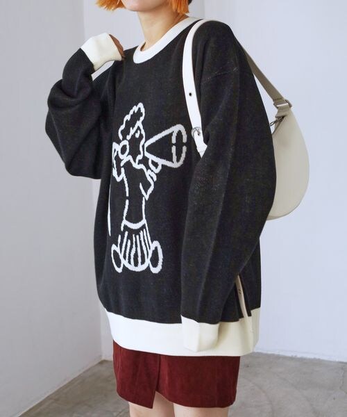 PAGEBOY（ページボーイ）の「ローガンコラボガールＪＱニット（トップス・レディース・ブラック09/グレー15/ブルーグリーン72・FREE）」の12枚目の写真