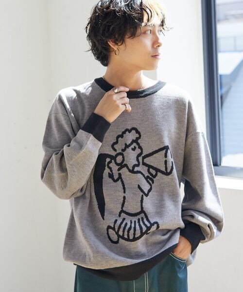 PAGEBOY（ページボーイ）の「ローガンコラボガールＪＱニット（トップス・レディース・ブラック09/グレー15/ブルーグリーン72・FREE）」の2枚目の写真