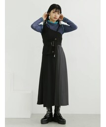 MURUA | アシメプリーツジャンパースカート(ワンピース)