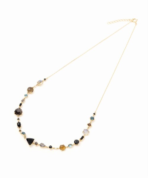 Lilas(リラ)の「《予約》ダークトーンマルチストーンネックレス K10(腕時計・ゴールド/(090)/フリー/残り1点)」の3枚目の写真