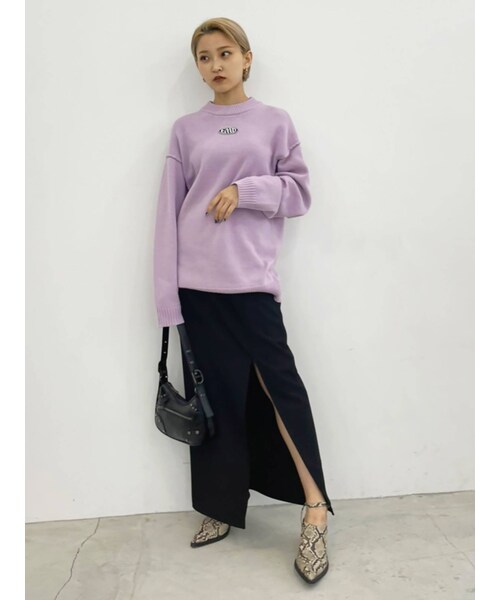 EMODA（エモダ）の「スーパーハイウエストスリットスカート（スカート・ブラック/ライトミックス/ミックス・M/S）」の21枚目の写真