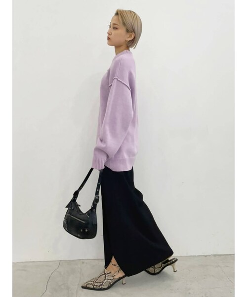 EMODA（エモダ）の「スーパーハイウエストスリットスカート（スカート・ブラック/ライトミックス/ミックス・M/S）」の22枚目の写真