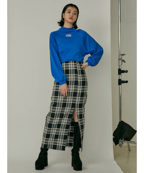 EMODA（エモダ）の「スーパーハイウエストスリットスカート（スカート・ブラック/ライトミックス/ミックス・M/S）」の10枚目の写真