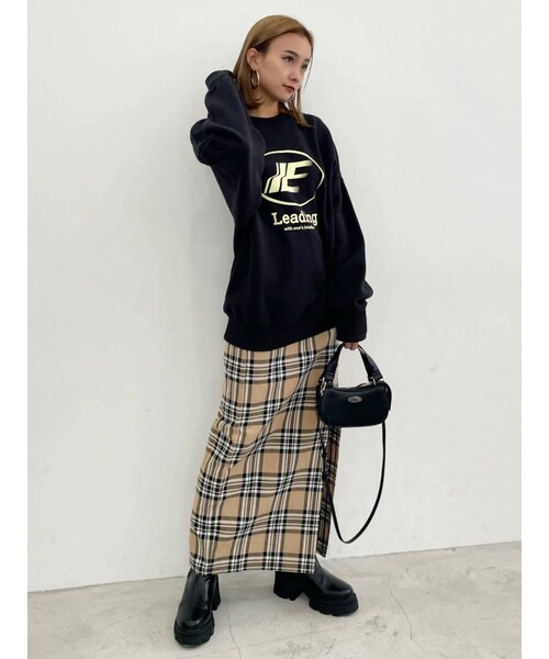 EMODA（エモダ）の「スーパーハイウエストスリットスカート（スカート・ブラック/ライトミックス/ミックス・M/S）」の16枚目の写真