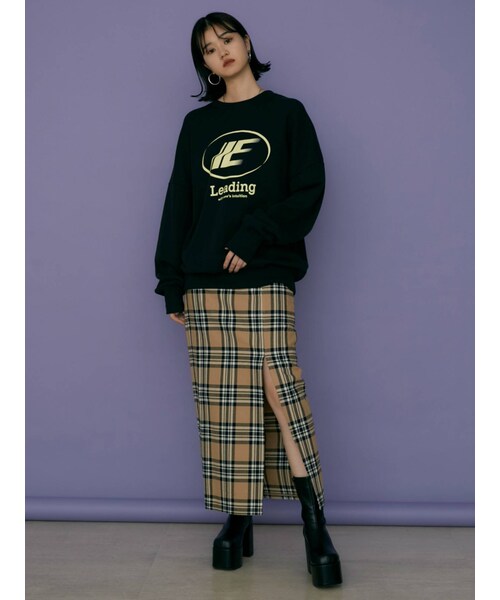 EMODA（エモダ）の「スーパーハイウエストスリットスカート（スカート・ブラック/ライトミックス/ミックス・M/S）」の20枚目の写真